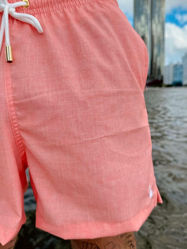 SHORT ELASTIC LINHO PRINT CORAL