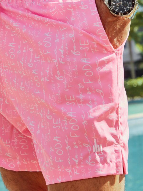 SHORT ELASTIC FODA-SE ROSA - Imagem 2