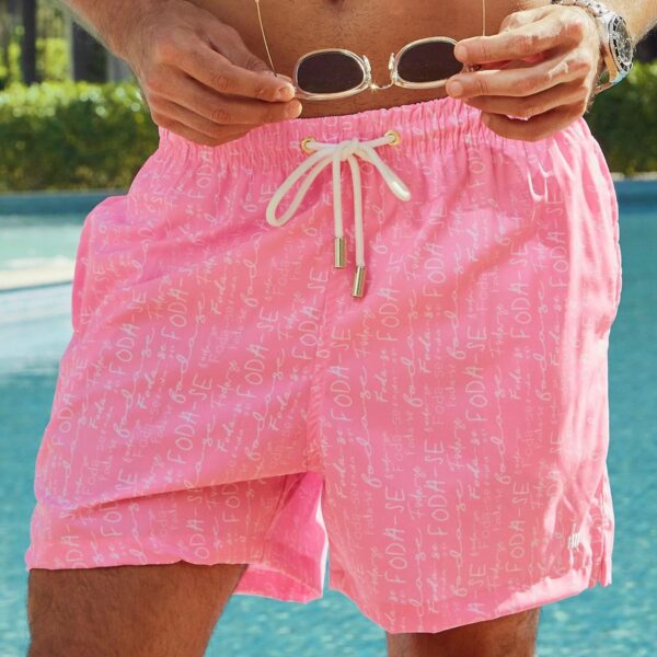 SHORT ELASTIC FODA-SE ROSA