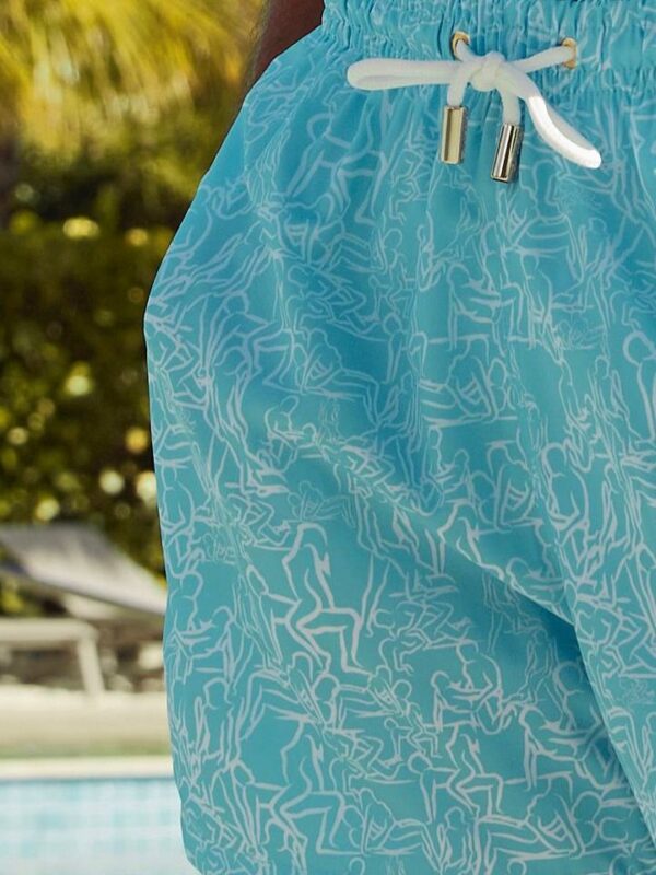 SHORT ELASTIC KAMASUTRA AZUL E BRANCO