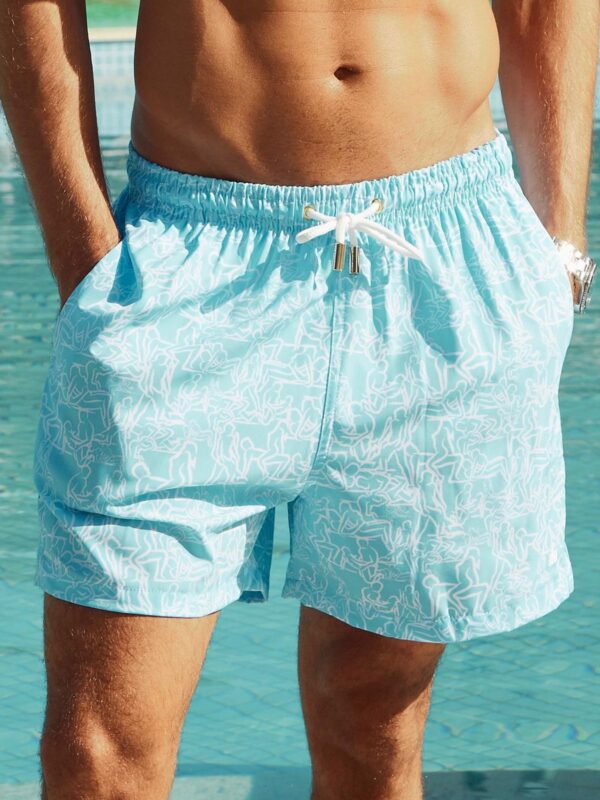 SHORT ELASTIC KAMASUTRA AZUL E BRANCO - Imagem 3