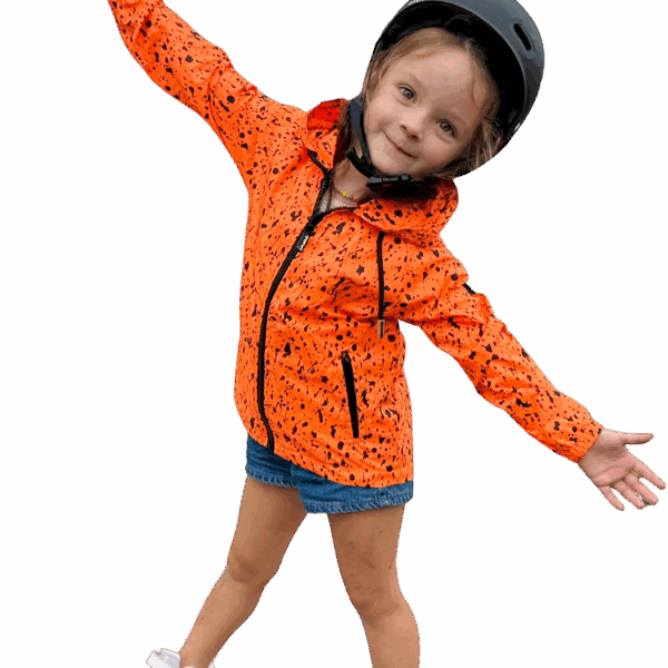 corta vento infantil respingos laranja