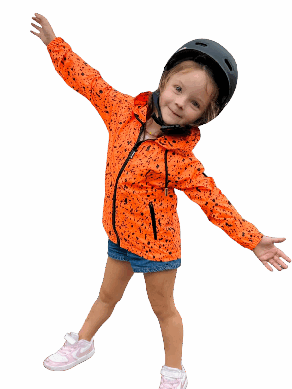 corta vento infantil respingos laranja