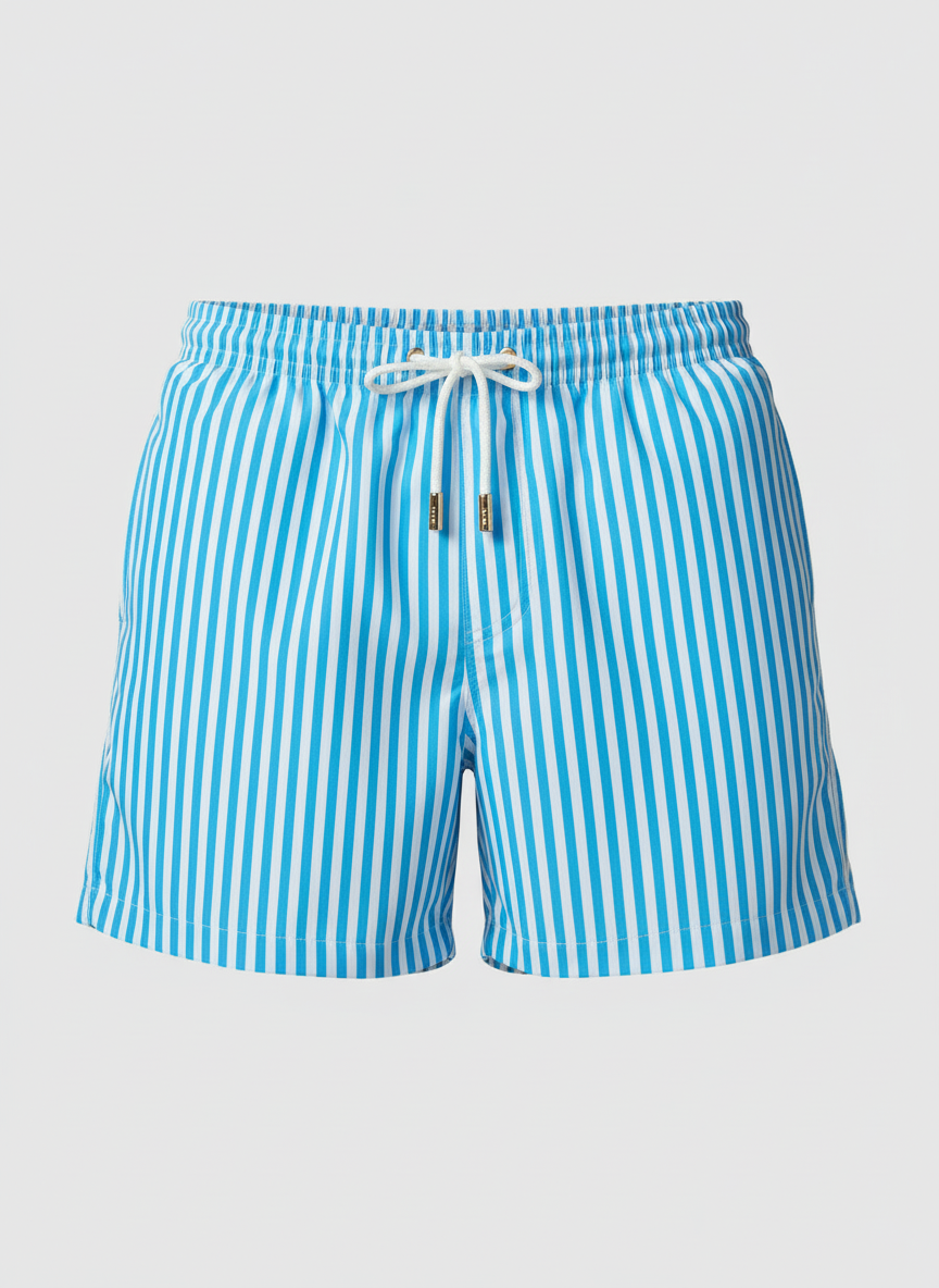 SHORTS ELASTIC LISTRA AZUL MÉDIO