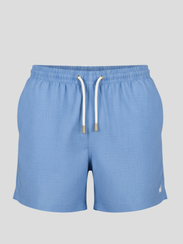 SHORTS ELASTIC LINHO PRINT AZUL CELESTE