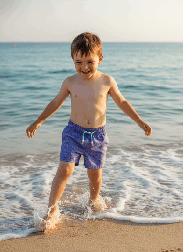 SHORTS ELASTIC MONOGRAMA ROXO E AZUL INFANTIL - Imagem 5