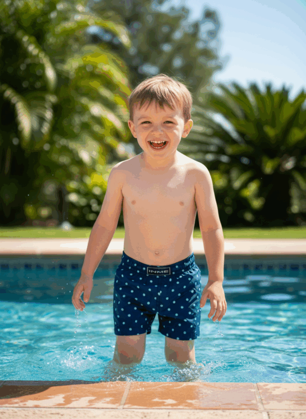 SHORTS ELASTIC POA MINT NAVY INFANTIL - Imagem 3