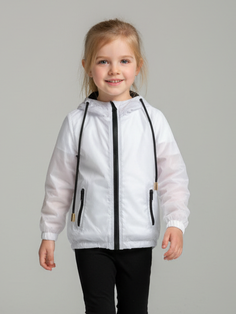 corta vento infantil branco
