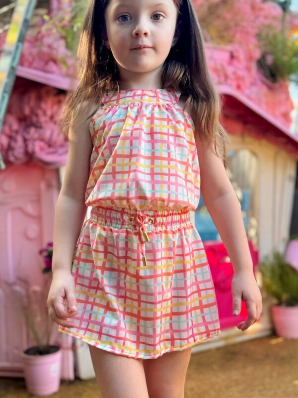 VESTIDO GOLA GRADE COLORIDA - Imagem 4