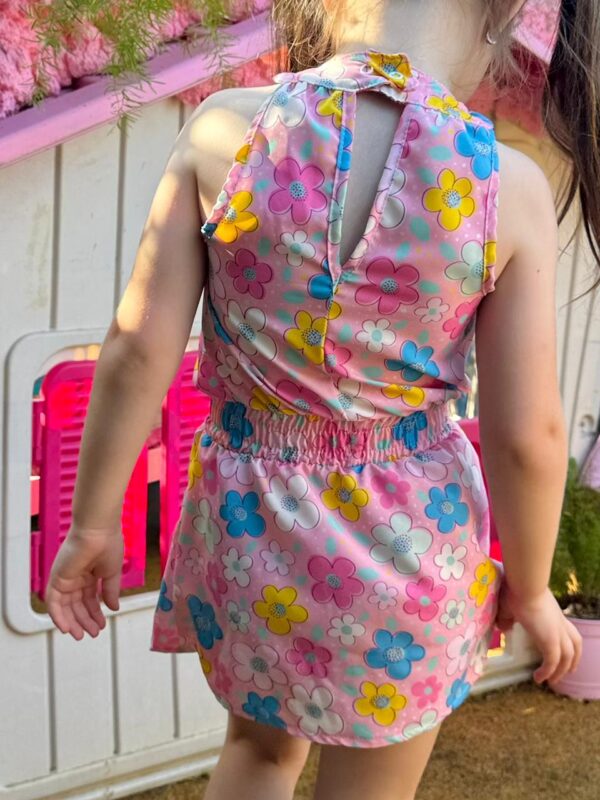 VESTIDO GOLA FLORZINHA ROSA - Imagem 3