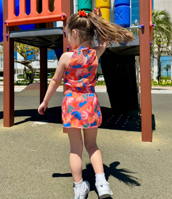 VESTIDO GOLA FOLHAS ABSTRATO - Imagem 7