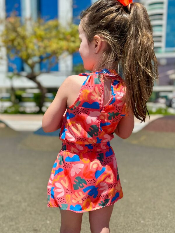 VESTIDO GOLA FOLHAS ABSTRATO - Imagem 6