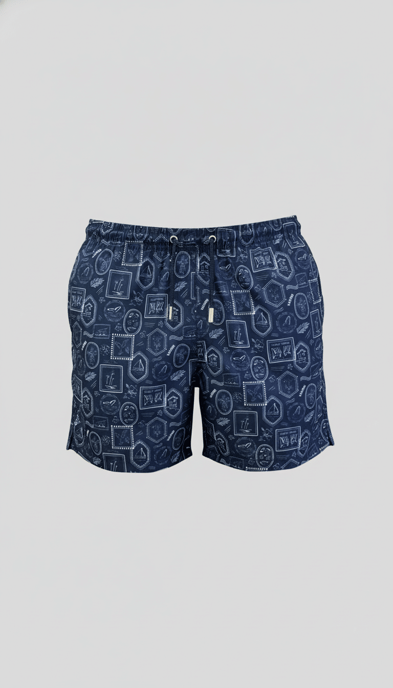 SHORTS ELASTIC SELOS MARINHO