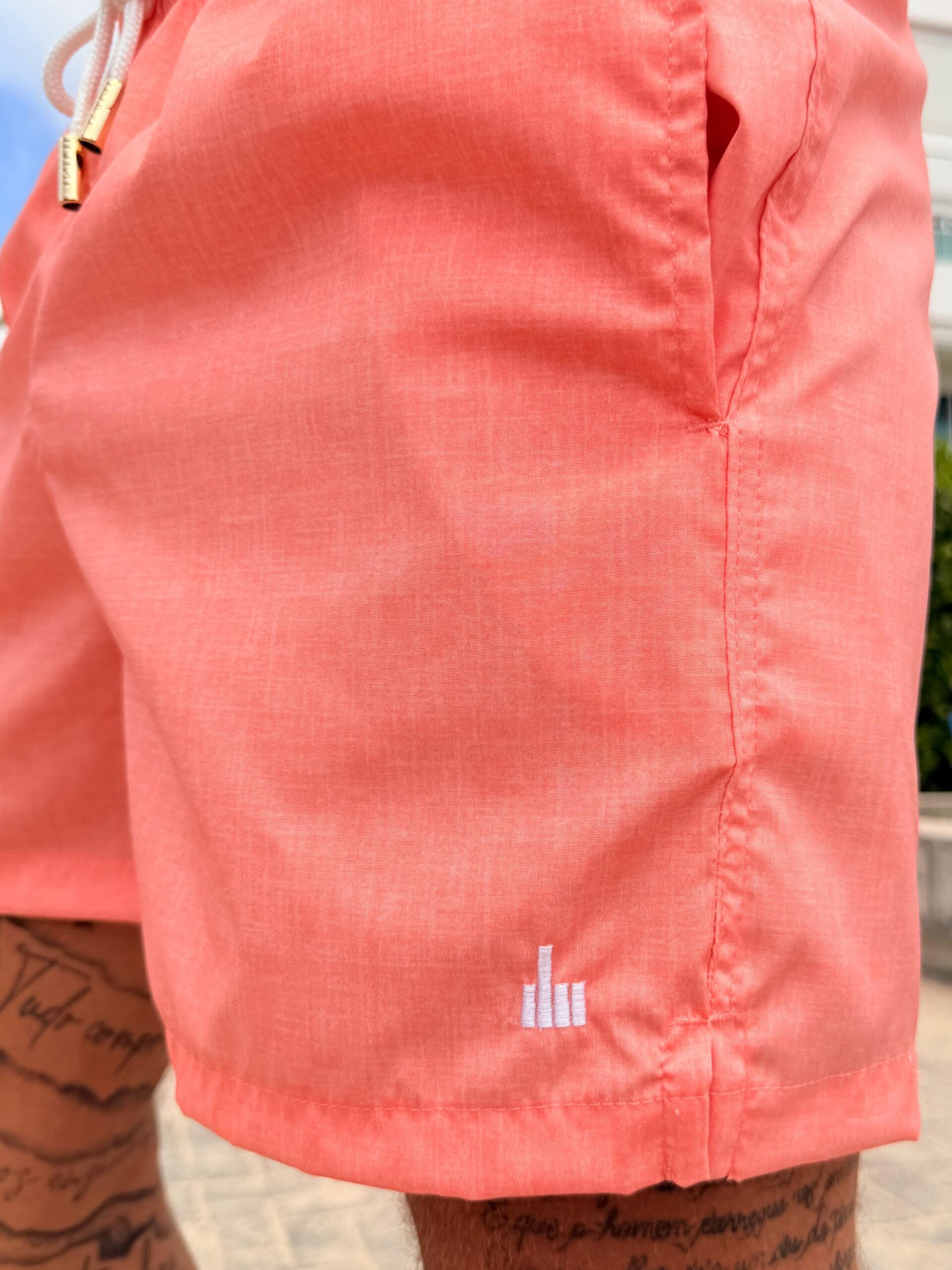 SHORT ELASTIC LINHO PRINT CORAL - Imagem 3