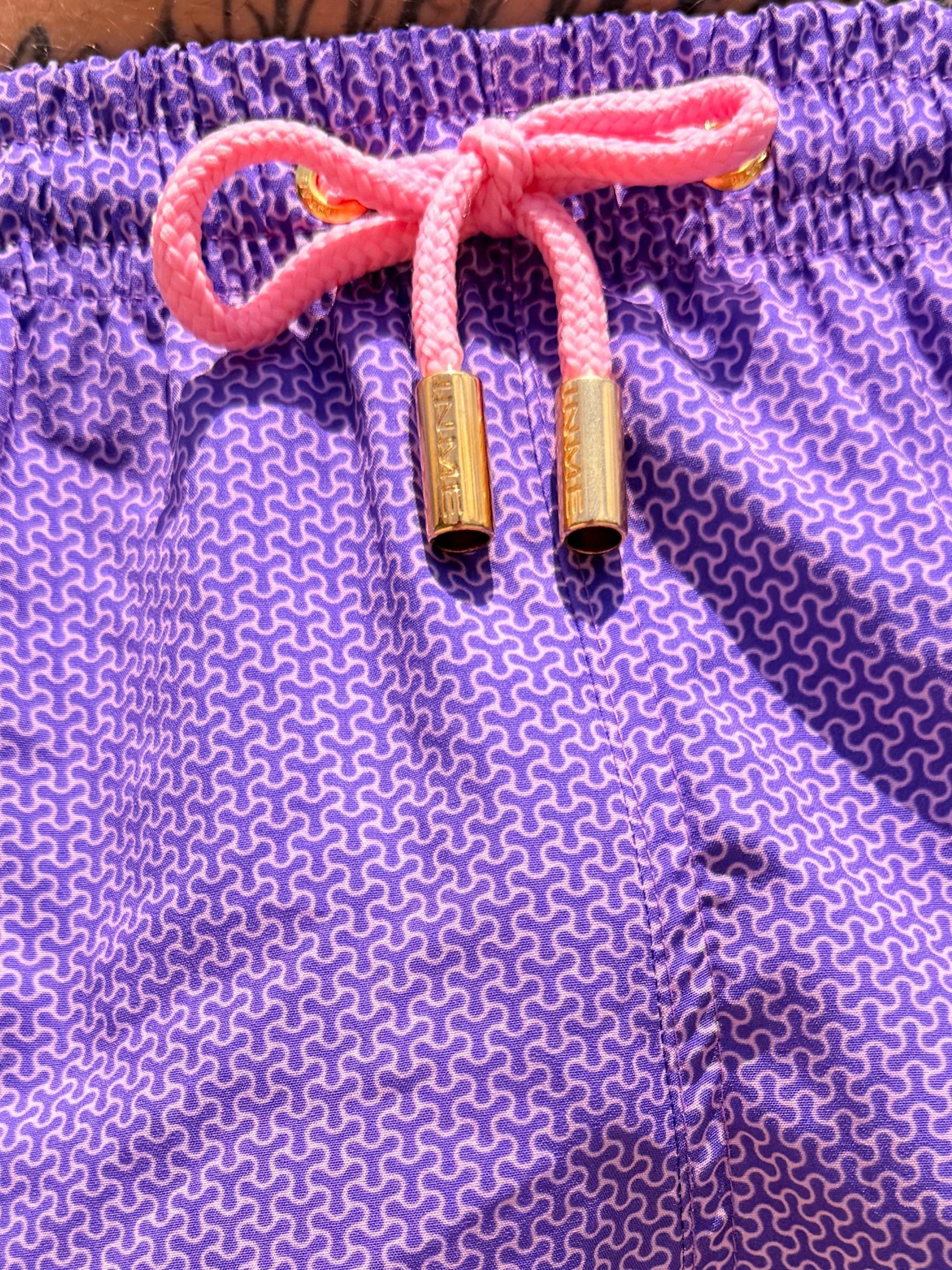 SHORTS ELASTIC MONOGRAMA ROXO E ROSA - Imagem 2