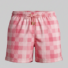 SHORTS XADREZ ROSA