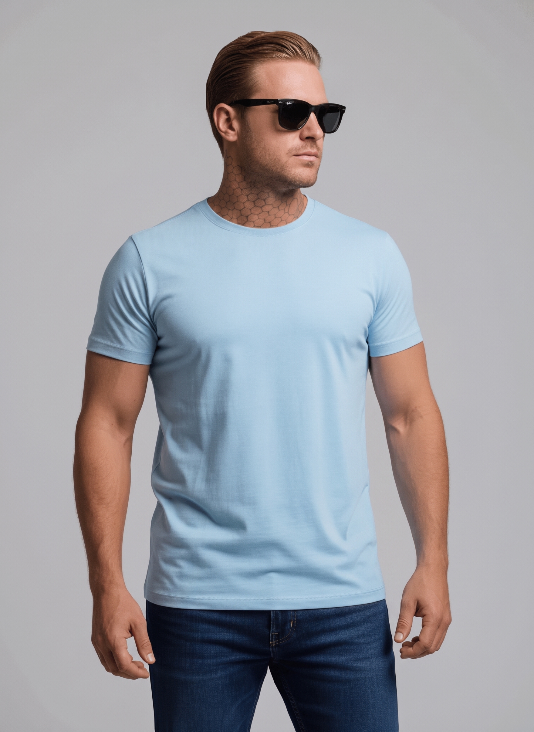 CAMISETA UNISSEX BÁSICA AZUL CLARO